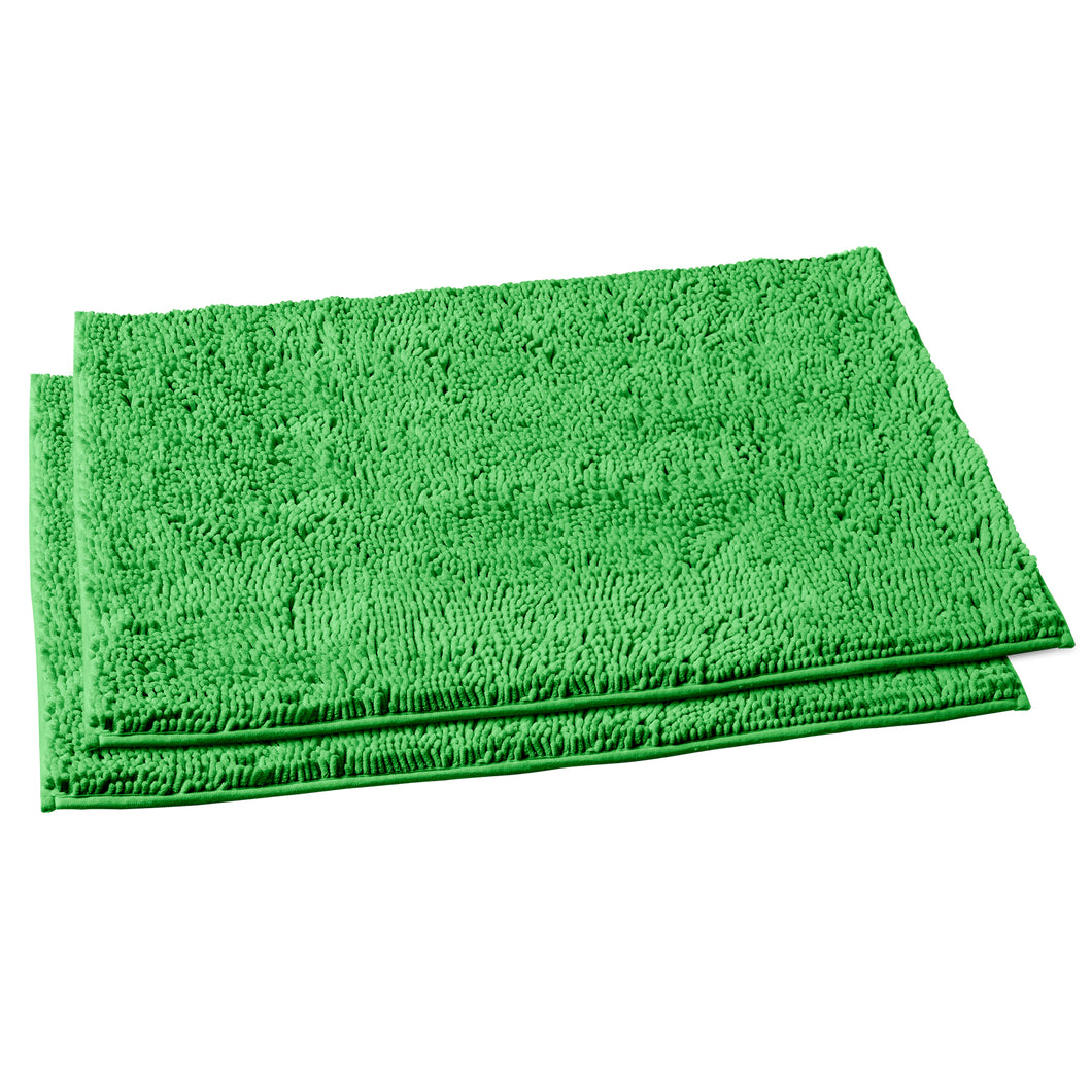 Microfiber Rectangular Rugs, 23x36 Inch 2 Pack Set, Green