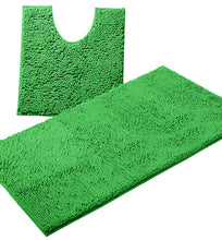 Load image into Gallery viewer, Bathroom Rugs Luxury Chenille 2-Piece Bath Mat Set, Large, Green
