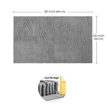 Load image into Gallery viewer, Microfiber Bathroom Rectangle Rug, 20x30 Inch, Light Grey
