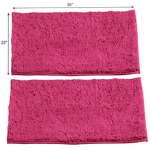 Load image into Gallery viewer, Microfiber Rectangular Rugs, 23x36 Inch 2 Pack Set, Hot Pink
