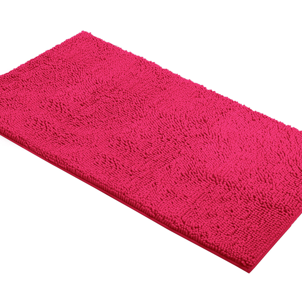 Rectangle Microfiber Bathroom Rug, 27x47 inch, Hot Pink