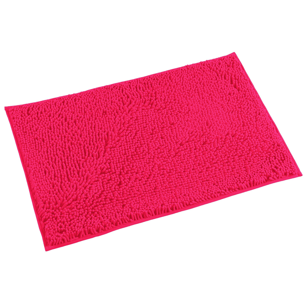Microfiber Bathroom Rectangle Rug, 20x30 Inch, Hot Pink