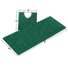 Load image into Gallery viewer, Luxury Microfiber 2-Piece Toilet &amp; Bath Mat Set, XL, Hunter Green
