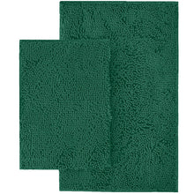 Load image into Gallery viewer, Microfiber 2-Piece Rectangular Mats Set, 20x30 &amp; 15x23 Inch, Hunter Green
