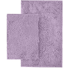 Load image into Gallery viewer, Microfiber 2-Piece Rectangular Mats Set, 20x30 &amp; 15x23 Inch, Lavender
