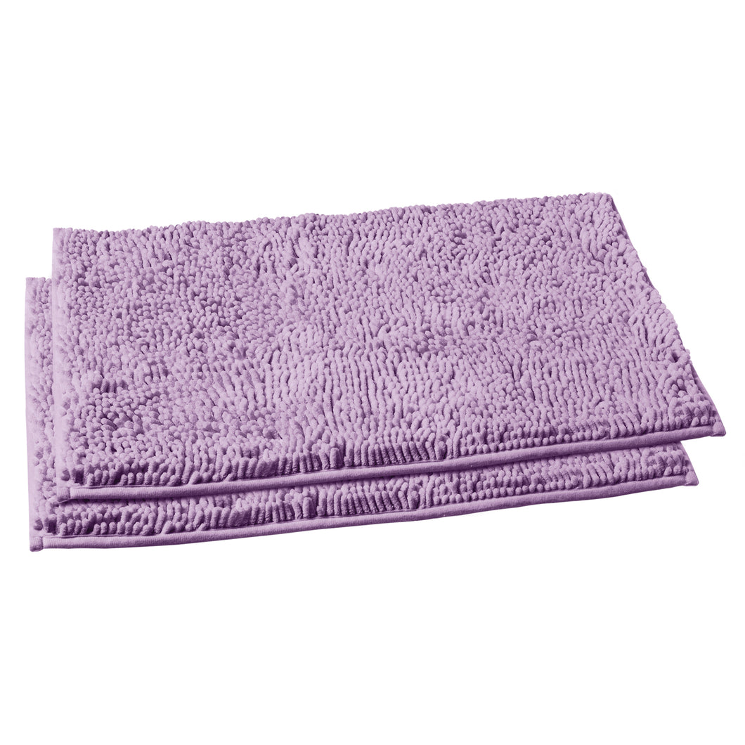 Microfiber Rectangular Mat Mini Set, 16x24 Inch 2 Pack Set, Lavender