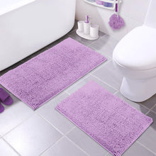 Load image into Gallery viewer, Microfiber 2-Piece Rectangular Mats Set, 20x30 &amp; 15x23 Inch, Lavender
