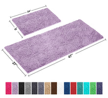 Load image into Gallery viewer, Chenille Microfiber 2-Piece Rectangular Mats Set, XL, Lavender
