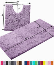 Load image into Gallery viewer, Bathroom Rugs Luxury Chenille 2-Piece Bath Mat Set, Large, Lavender
