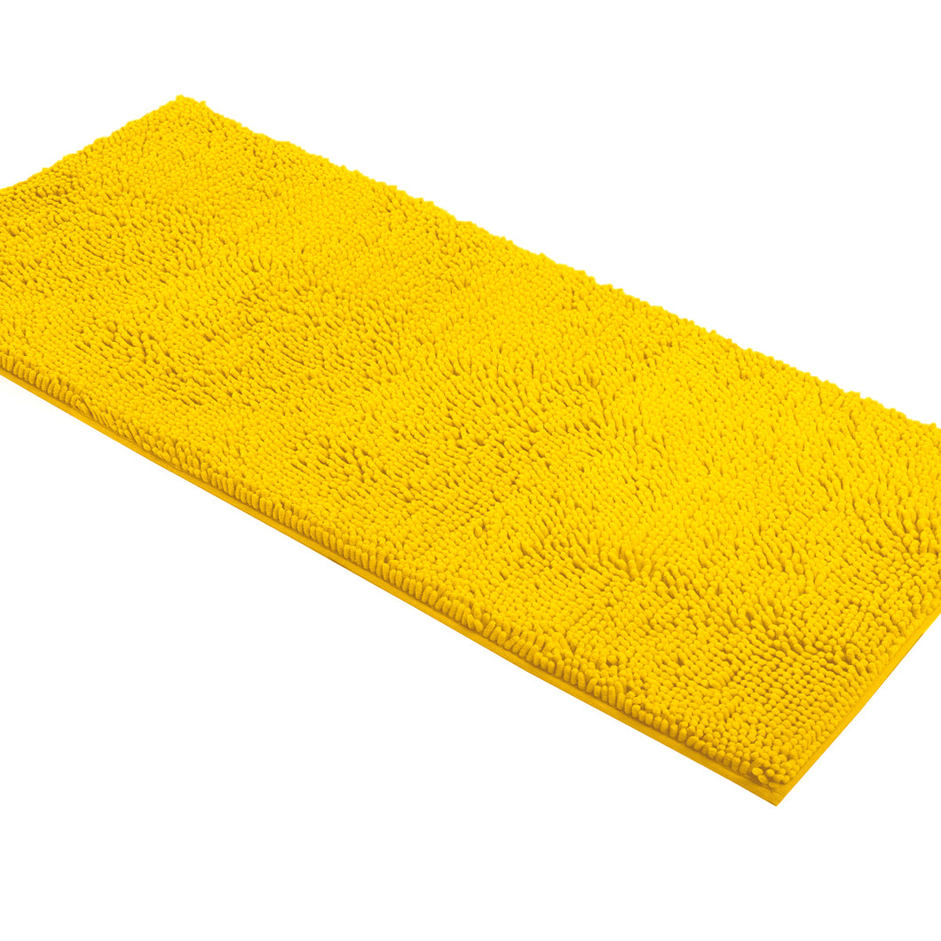 Runner Microfiber Bathroom Rug, 21x59 inch, Lemon