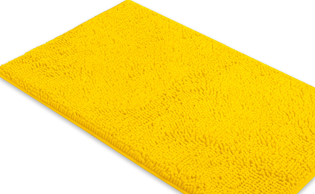 Rectangle Microfiber Bathroom Rug, 24x36 inch, Lemon Yellow