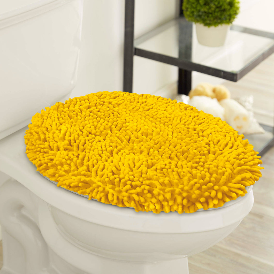 LuxUrux Toilet Lid Cover, Round, Lemon Yellow