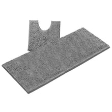 Load image into Gallery viewer, Luxury Microfiber 2-Piece Toilet &amp; Bath Mat Set, XL, Light Grey
