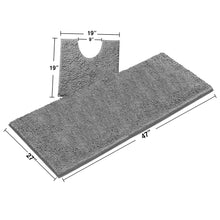 Load image into Gallery viewer, Luxury Microfiber 2-Piece Toilet &amp; Bath Mat Set, XL, Light Grey
