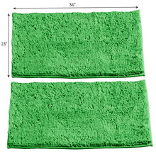 Load image into Gallery viewer, Microfiber Rectangular Rugs, 23x36 Inch 2 Pack Set, Green
