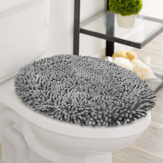 LuxUrux Bathroom Rugs Sets 2 Piece, Luxury Chenille Bath Mat Set, Soft Plush Anti-Slip Bath Rug + U-Shaped Toilet Mat Microfiber Shaggy