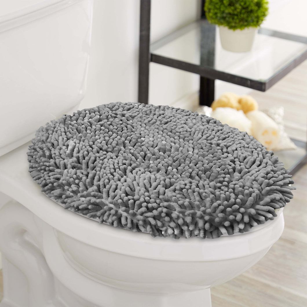 LuxUrux Toilet Lid Cover, Round, Light Grey