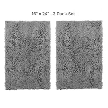 Load image into Gallery viewer, Microfiber Rectangular Mat Mini Set, 16x24 Inch 2 Pack Set, Light Grey
