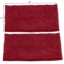 Load image into Gallery viewer, Microfiber Rectangular Rugs, 23x36 Inch 2 Pack Set, Maroon-red
