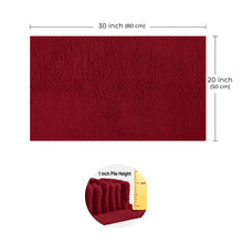 Load image into Gallery viewer, Microfiber Bathroom Rectangle Rug, 20x30 Inch, Maroon-red
