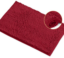 Load image into Gallery viewer, Rectangle Microfiber Bathroom Rug, 15x23 inch, Maroon-red
