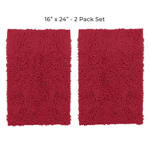 Load image into Gallery viewer, Microfiber Rectangular Mat Mini Set, 16x24 Inch 2 Pack Set, Maroon-red
