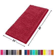 Load image into Gallery viewer, Rectangle Microfiber Bathroom Rug, 24x39 inch, Maroon-red
