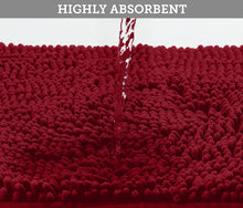 Load image into Gallery viewer, Bathroom Rugs Luxury Chenille 2-Piece Bath Mat Set, Large, Maroon
