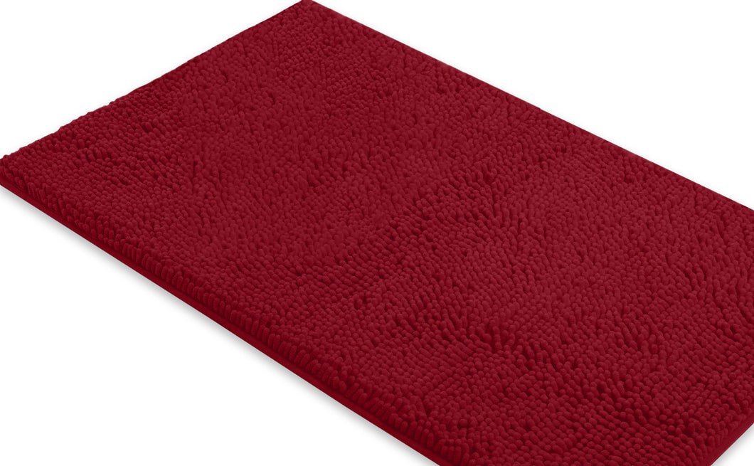 Rectangle Microfiber Bathroom Rug, 24x36 inch, Maroon-red