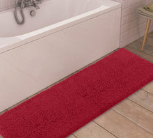 Load image into Gallery viewer, Runner Microfiber Bathroom Rug, 21x59 inch, Maroon-red
