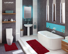 Load image into Gallery viewer, Luxury Microfiber 2-Piece Toilet &amp; Bath Mat Set, XL, Maroon
