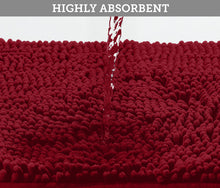 Load image into Gallery viewer, Luxury Chenille Bathroom Rugs 2-Piece Bath Mat Set, Small, Maroon
