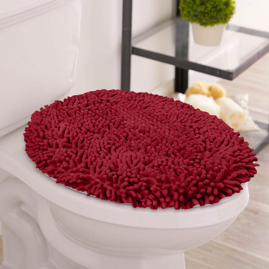 LuxUrux Toilet Lid Cover, Round, Maroon