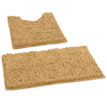 Load image into Gallery viewer, Luxury Chenille Bathroom Rugs 2-Piece Bath Mat Set, Small, Marzipan

