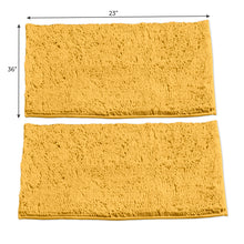 Load image into Gallery viewer, Microfiber Rectangular Rugs, 23x36 Inch 2 Pack Set, Mustard
