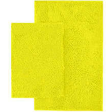 Load image into Gallery viewer, Microfiber 2-Piece Rectangular Mats Set, 20x30 &amp; 15x23 Inch, Lemon
