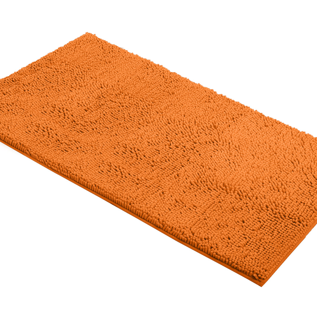 Rectangle Microfiber Bathroom Rug, 27x47 inch, Orange