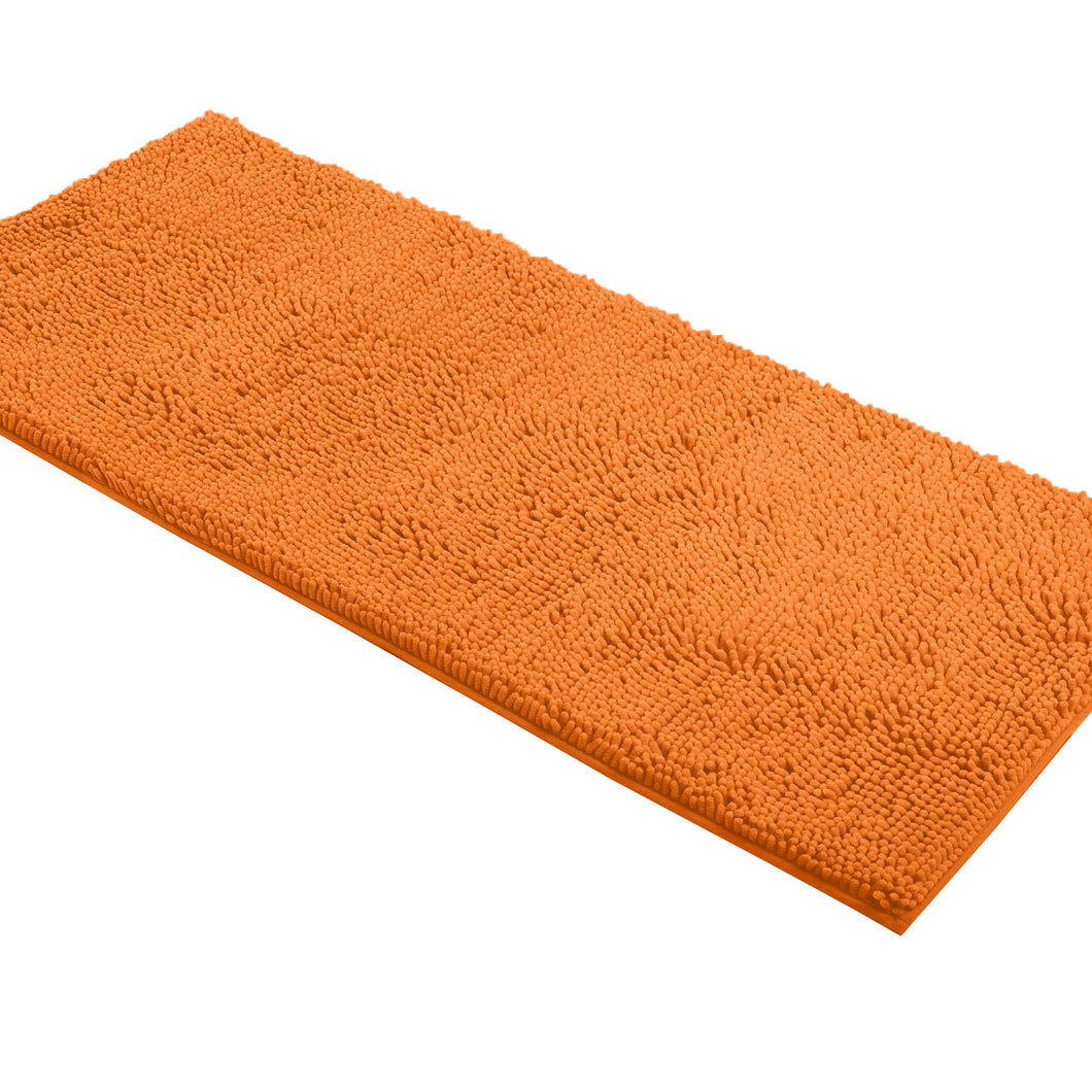 Runner Microfiber Bathroom Rug, 21x59 inch, Orange