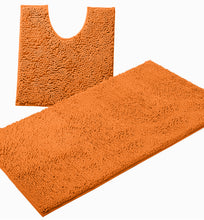 Load image into Gallery viewer, Bathroom Rugs Luxury Chenille 2-Piece Bath Mat Set, Large, Orange
