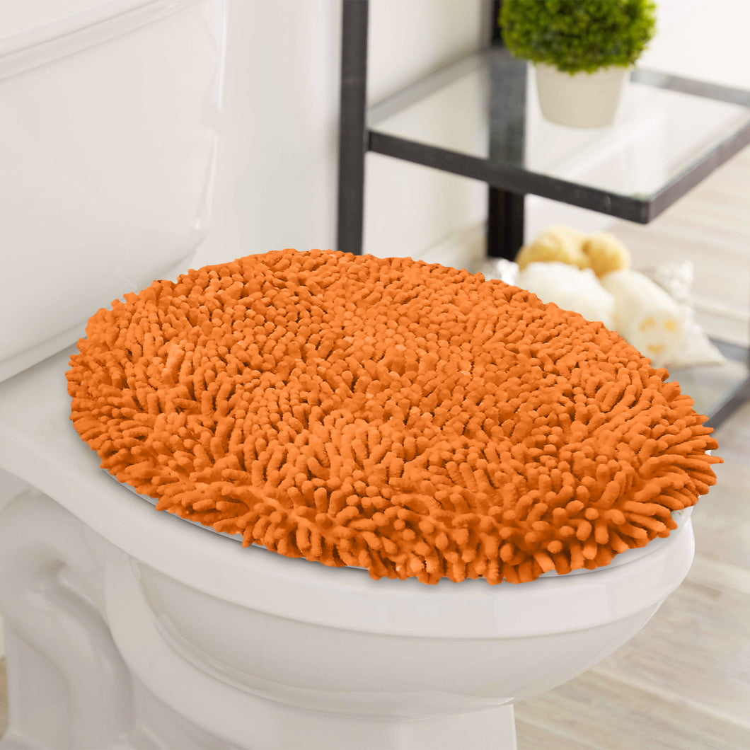 LuxUrux Toilet Lid Cover, Round, Orange