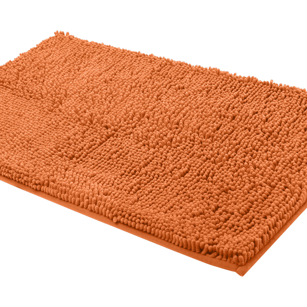 Rectangle Microfiber Bathroom Rug, 24x39 inch, Orange