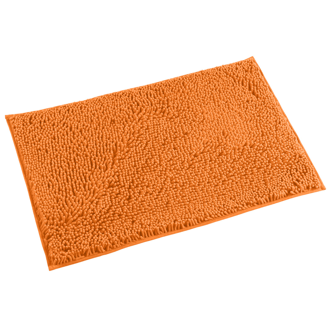 Microfiber Bathroom Rectangle Rug, 20x30 Inch, Orange
