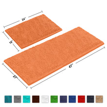 Load image into Gallery viewer, Chenille Microfiber 2-Piece Rectangular Mats Set, XL, Orange
