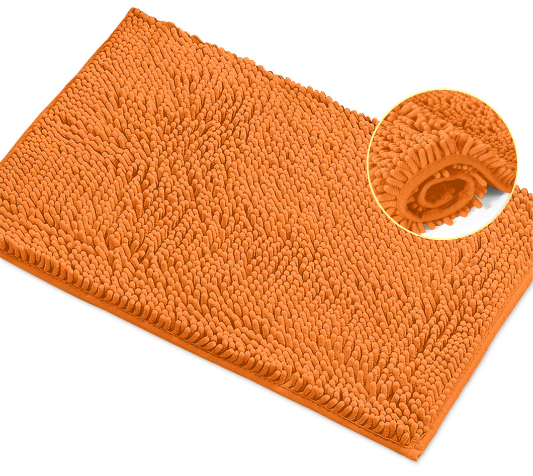 Rectangle Microfiber Bathroom Rug, 15x23 inch, Orange