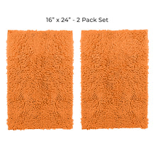 Load image into Gallery viewer, Microfiber Rectangular Mat Mini Set, 16x24 Inch 2 Pack Set, Orange
