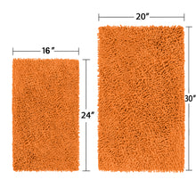 Load image into Gallery viewer, Microfiber 2-Piece Rectangular Mats Set, 20x30 &amp; 15x23 Inch, Mustard
