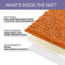 Load image into Gallery viewer, 2 Piece Bath Rug + Square Cutout Toilet Mat Set, Orange
