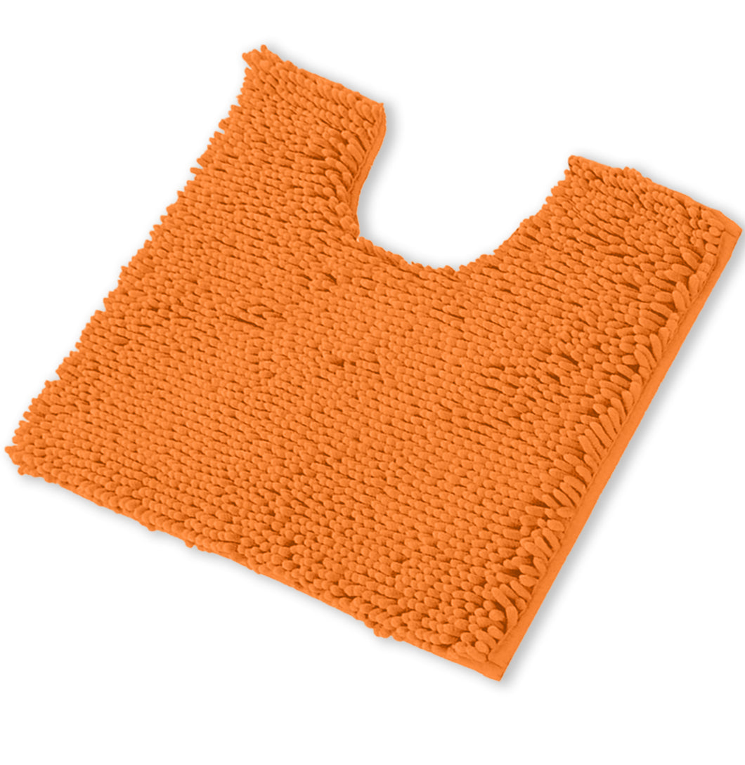 U-Shaped Toilet Bathroom Rug, 20x20, Orange