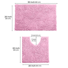 Load image into Gallery viewer, LuxUrux Bathroom Rugs Luxury Chenille 2-Piece Bath Mat Set, Pink
