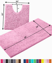 Load image into Gallery viewer, Bathroom Rugs Luxury Chenille 2-Piece Bath Mat Set, Large, Pink
